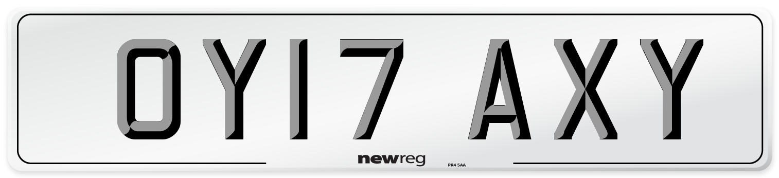 OY17 AXY Number Plate from New Reg